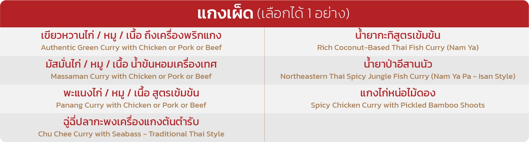 เมนูจัดเลี้ยง catering