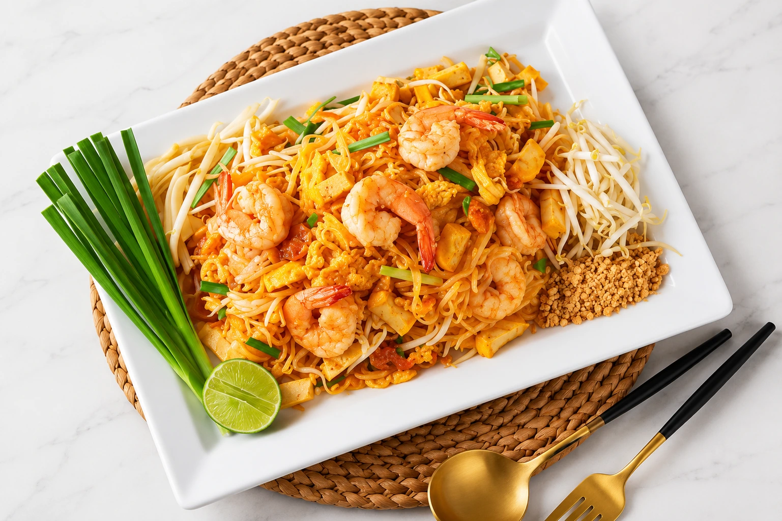 ผัดไทยกุ้งสด